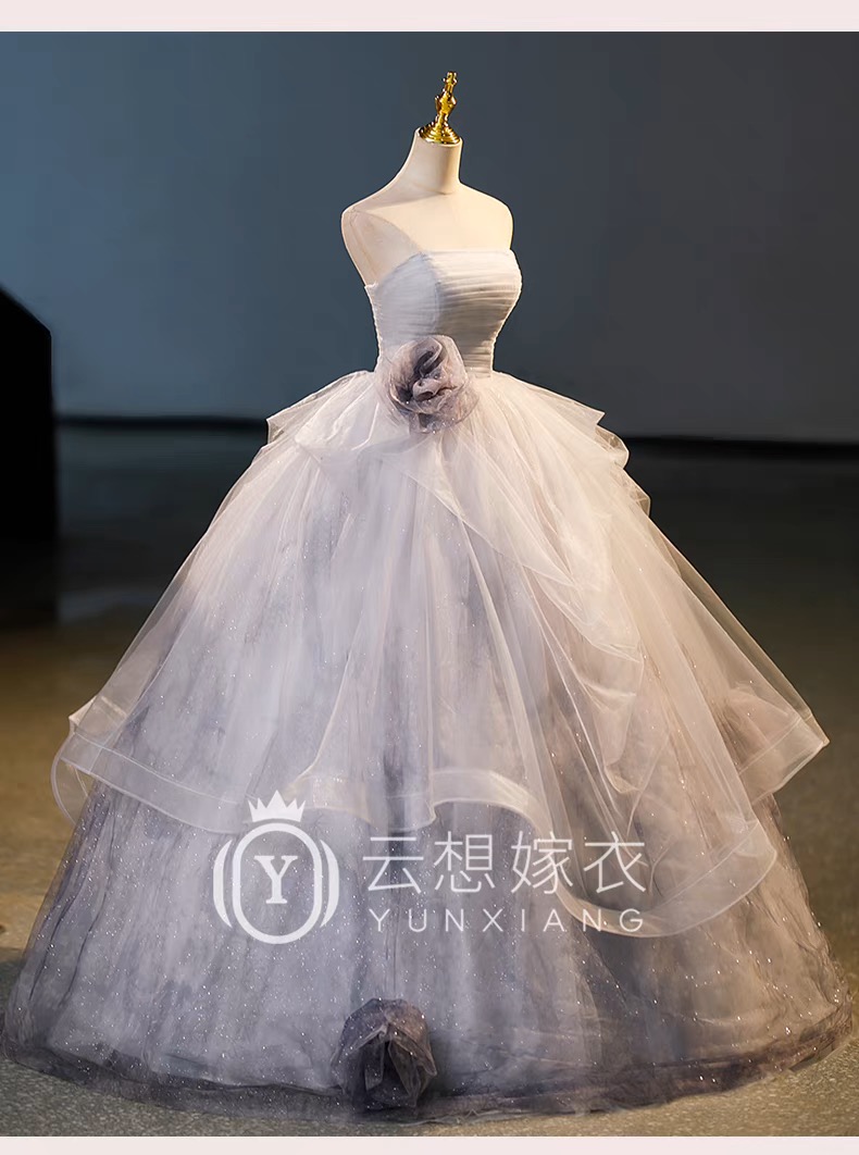 Gray evening gown, coming of age ceremony G10