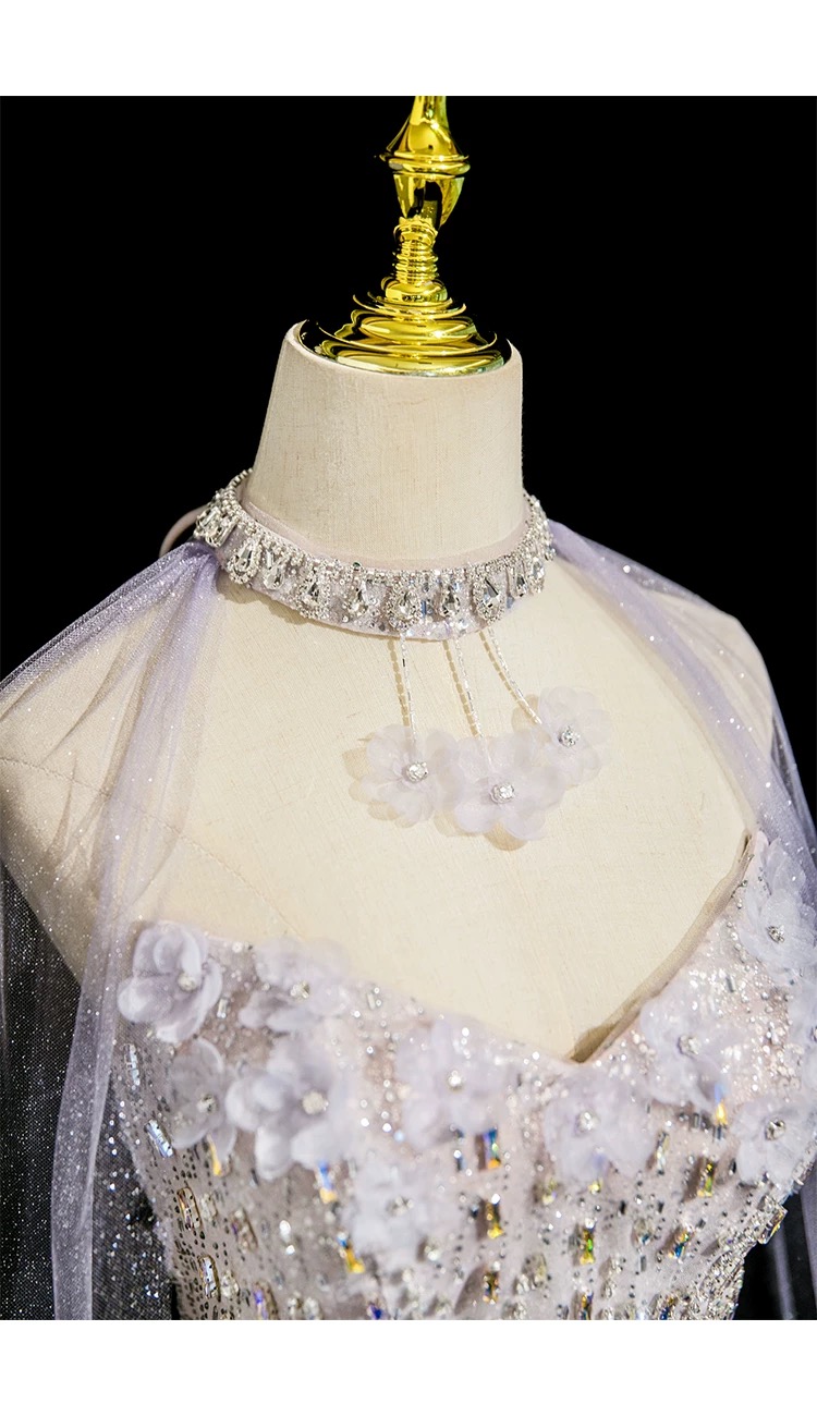 Evening dresses - Engagement dresses, wedding dresses - High-end luxury, unique style, cape dresses, dresses with sparkling stones MQ30