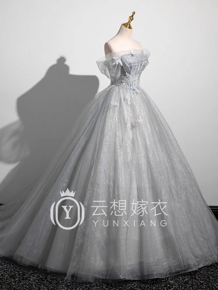 Gray evening gown, coming of age ceremony G60