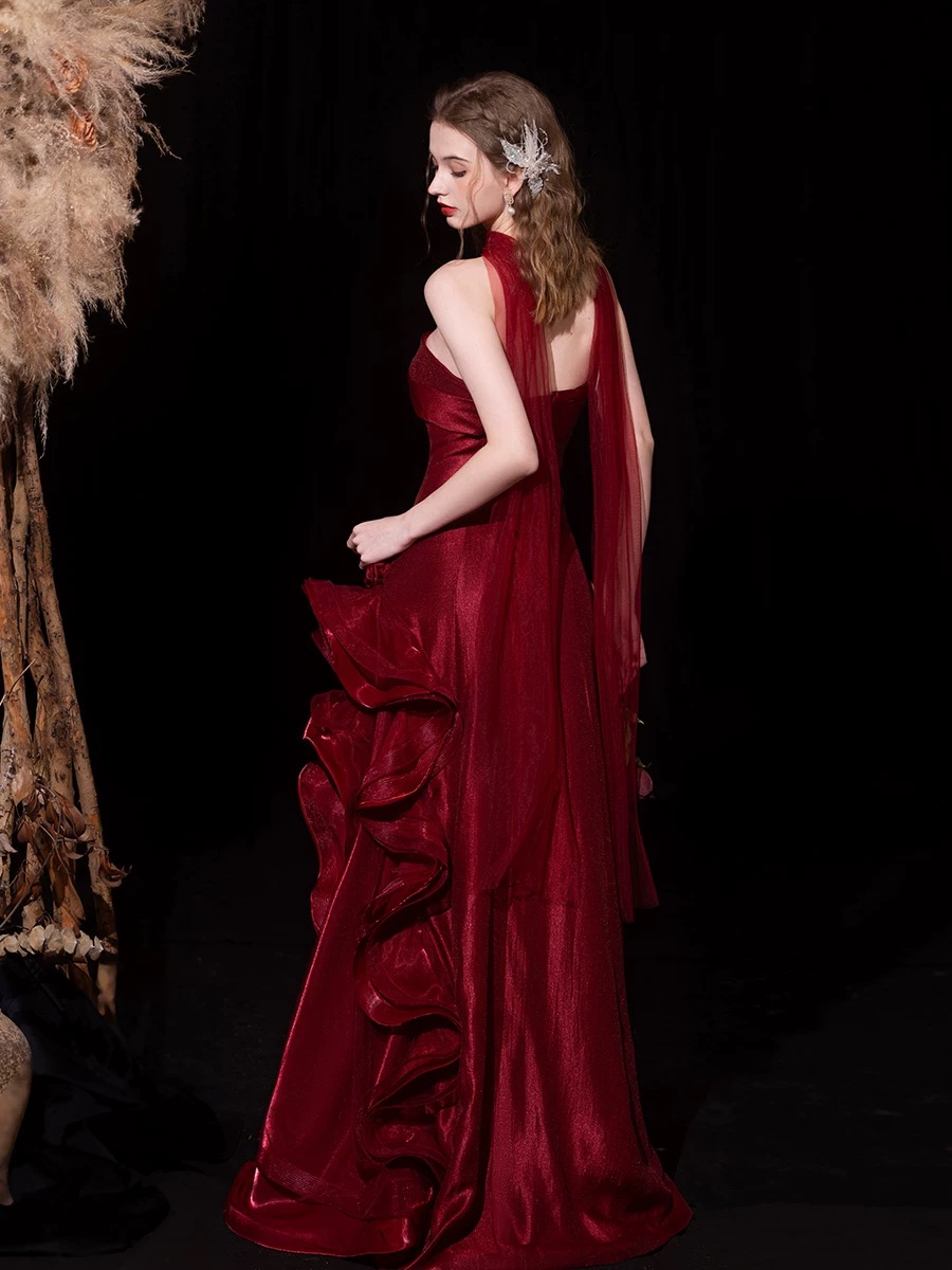 Red evening gown for party R4030