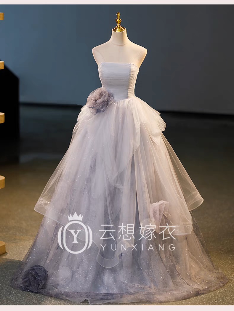Gray evening gown, coming of age ceremony G10