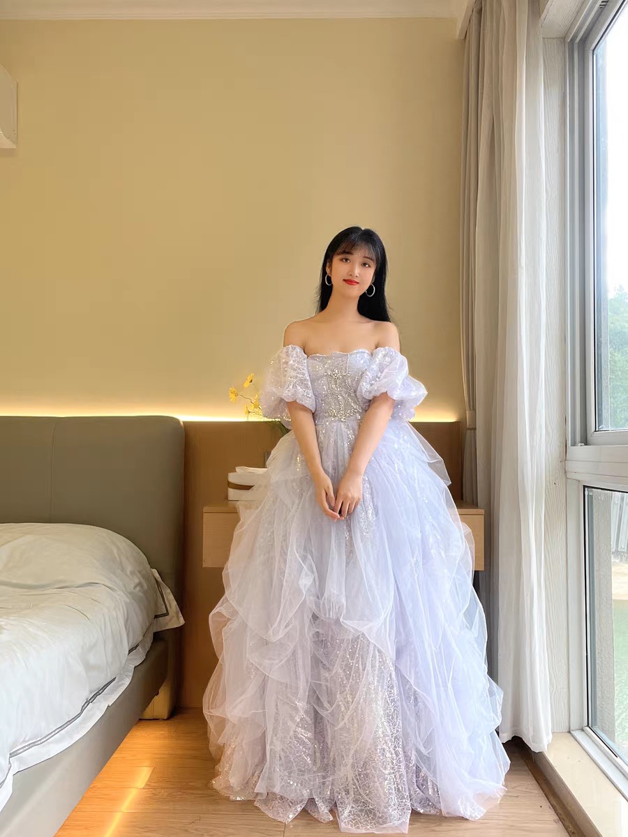 Gray evening gown, coming of age ceremony G40
