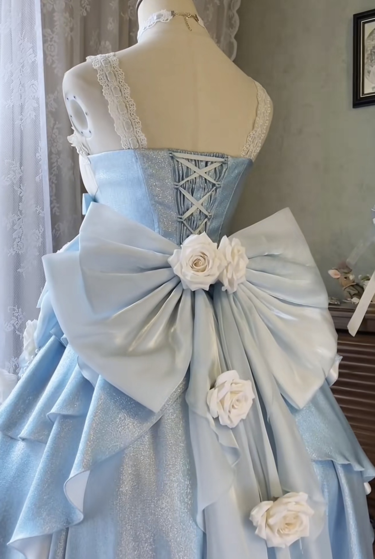 ( Stop Selling ) Rose Heart Knot Peach White Tea Original Lolita