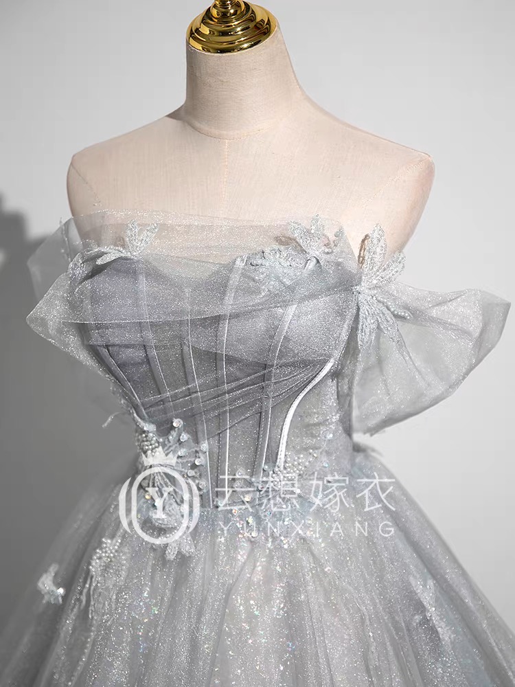 Gray evening gown, coming of age ceremony G60