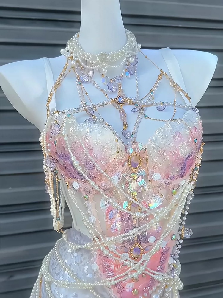 See-through sequin mermaid dress X Three thousand worlds handmade