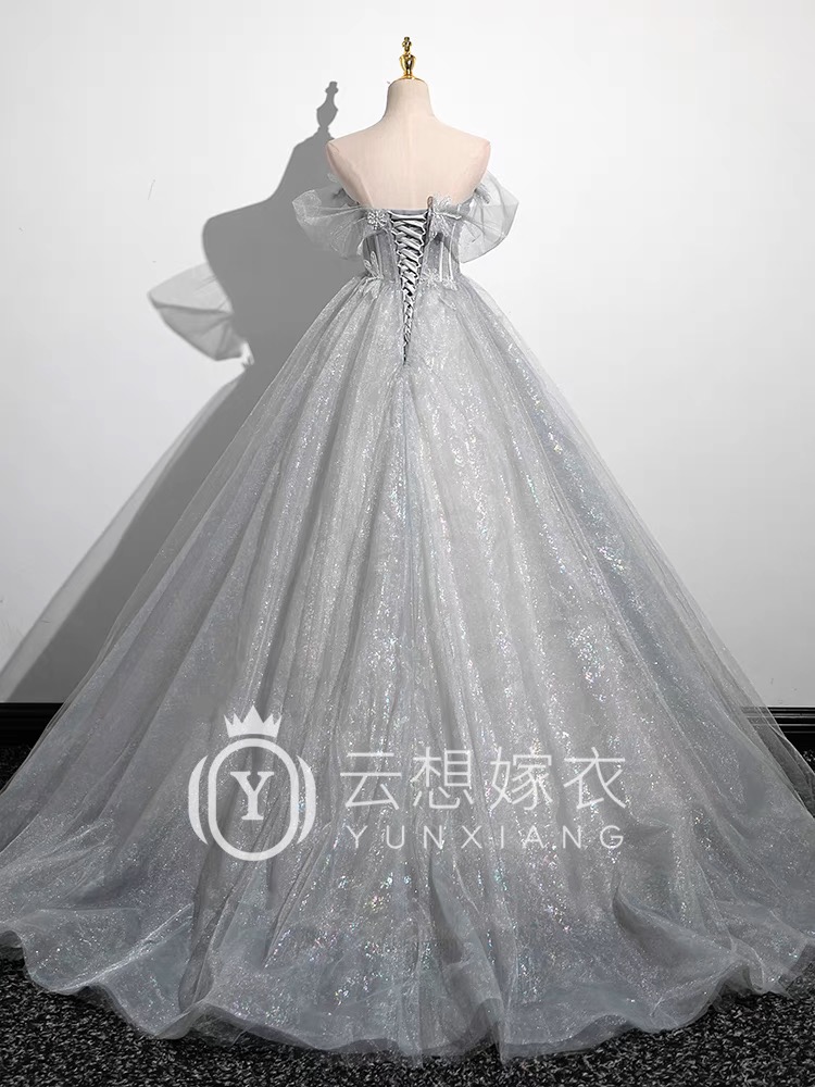 Gray evening gown, coming of age ceremony G60