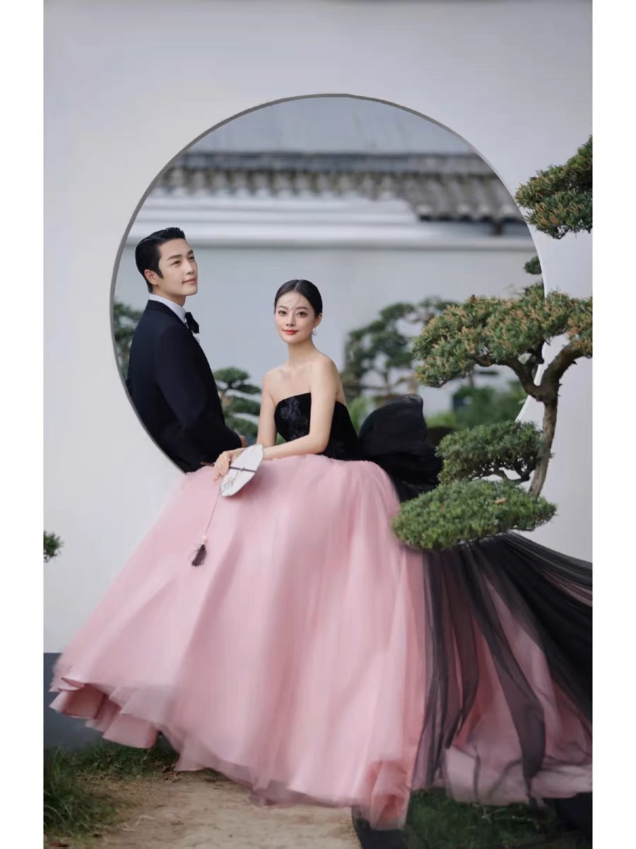Black pink party dress BP50