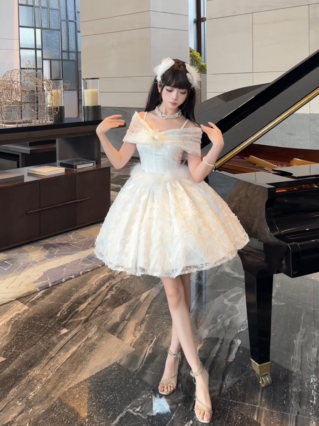 ( Pre Order ) White moonlight fairy dress X Sparkling original design