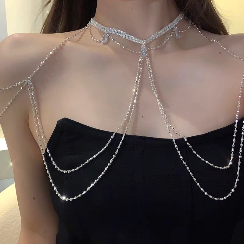 Sparkling beaded necklace A90