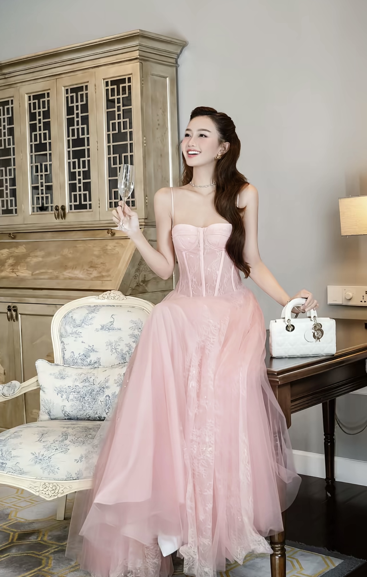 Elssa Dress Pink Lace Party