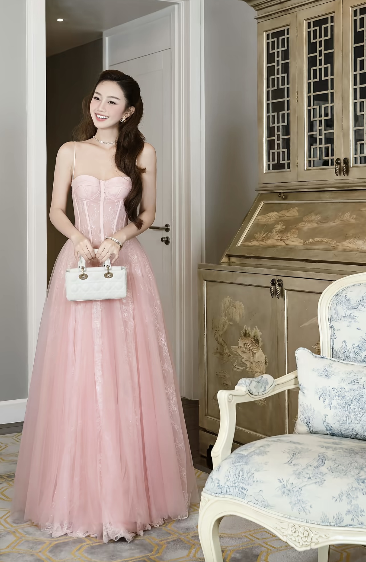 Elssa Dress Pink Lace Party