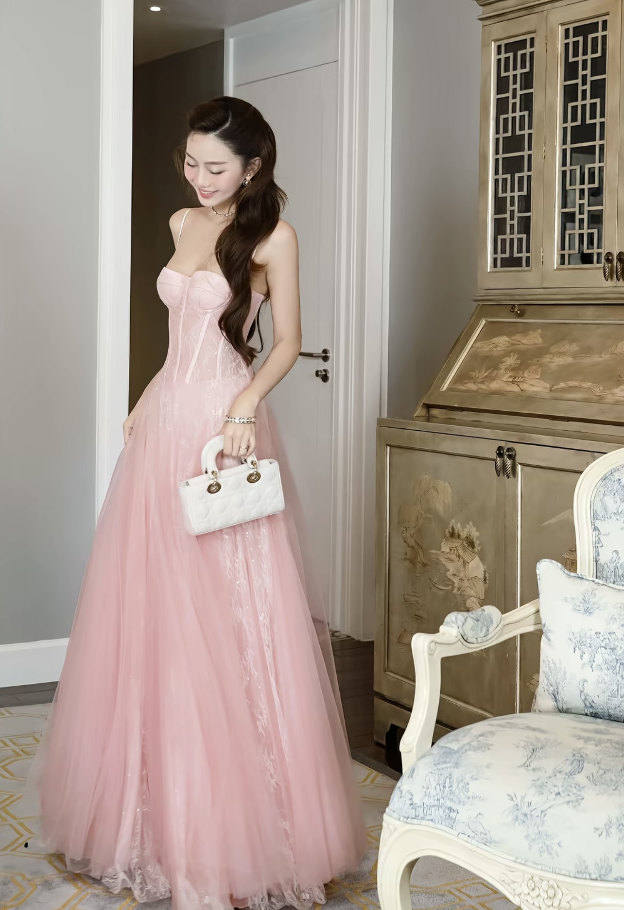 Elssa Dress Pink Lace Party