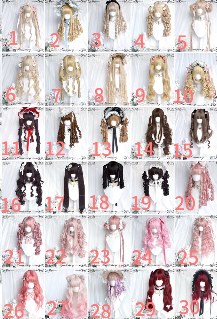 Cute Lolita / Doll style wigs in many styles Sinwavy