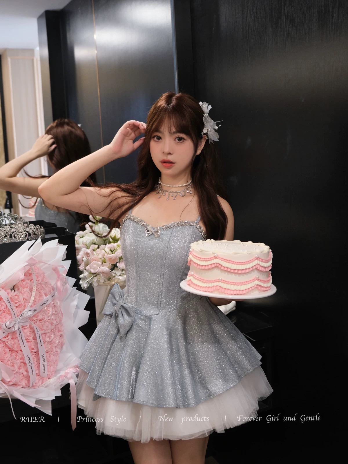 Gradient pink birthday dress ballet style princess dress by Ruer