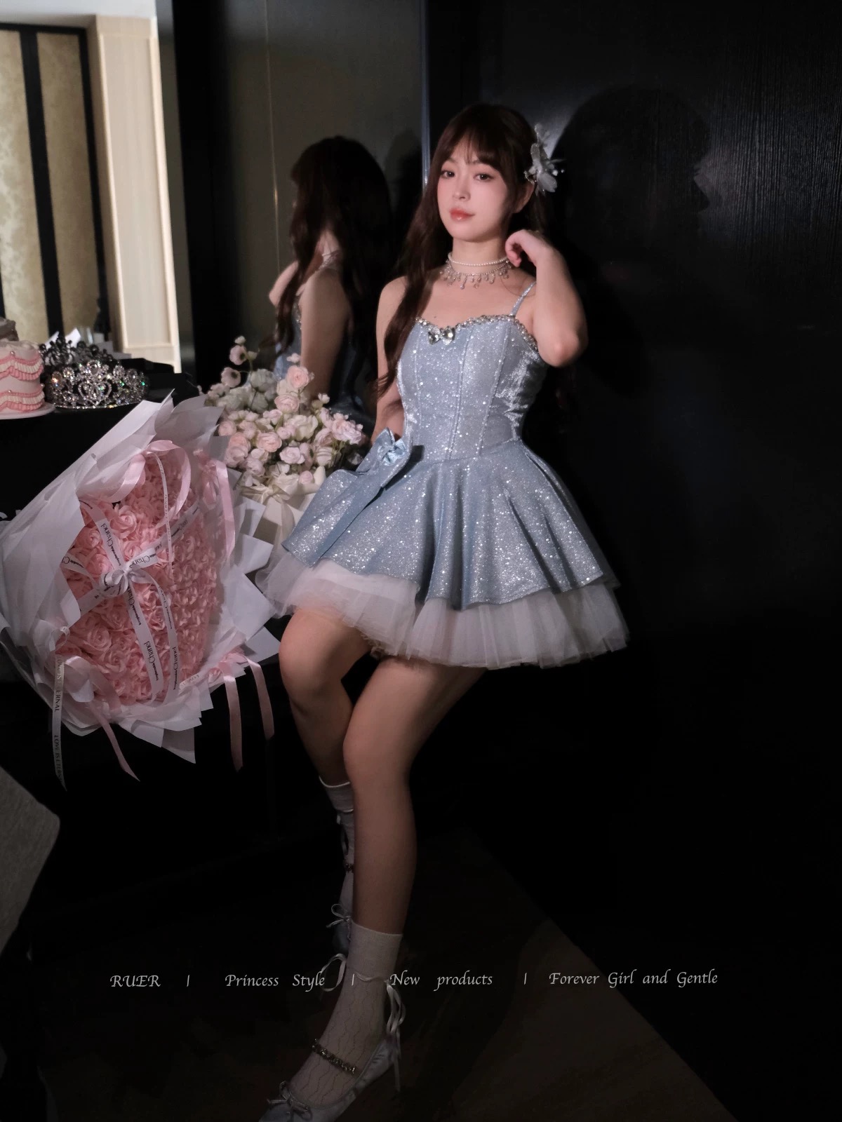 Gradient pink birthday dress ballet style princess dress by Ruer