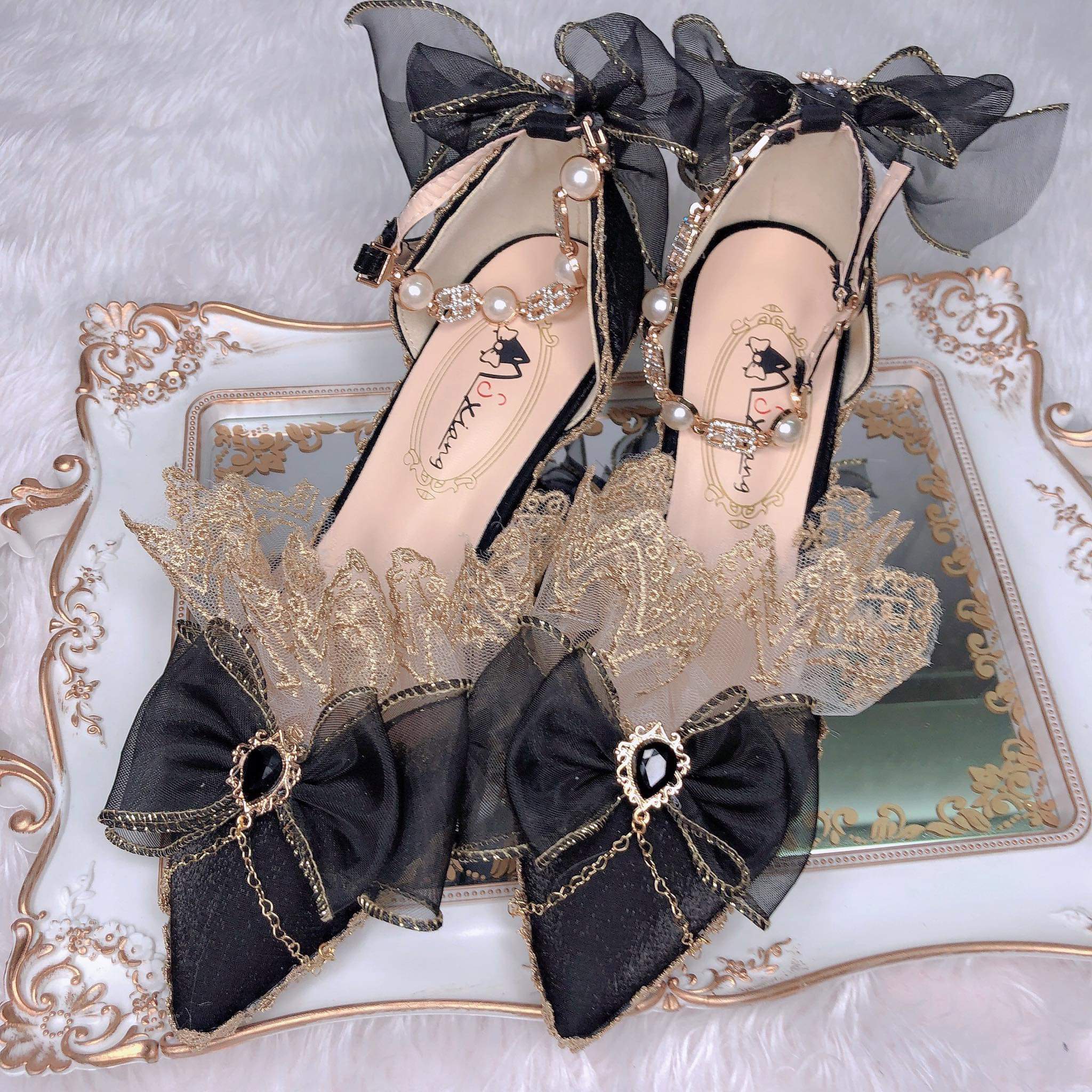 ( Pre Order 15 - 30 days ) Fire Palace Gothic Shoes X Qimeng