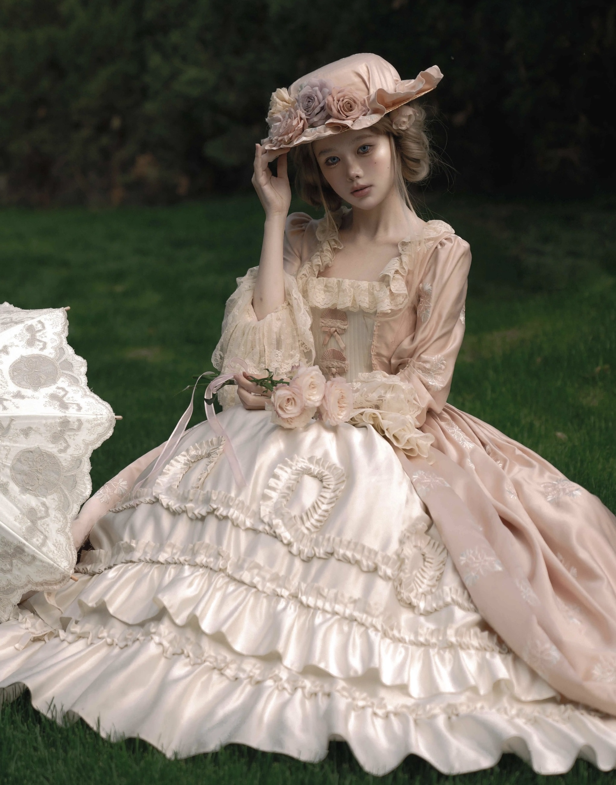 ( Pre Order ) Classic Rococo Embroidery Dress by Fú guāng vintage