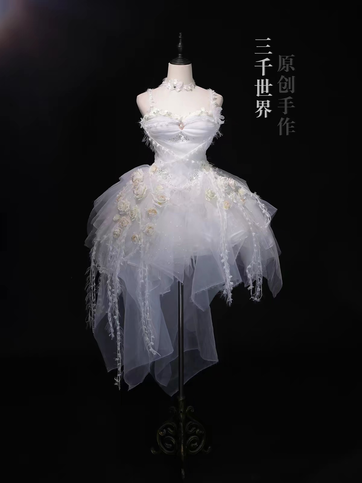 ( Pre Order ) Forest fairy thin chiffon dress with artificial motifs by Three Thousand Worlds