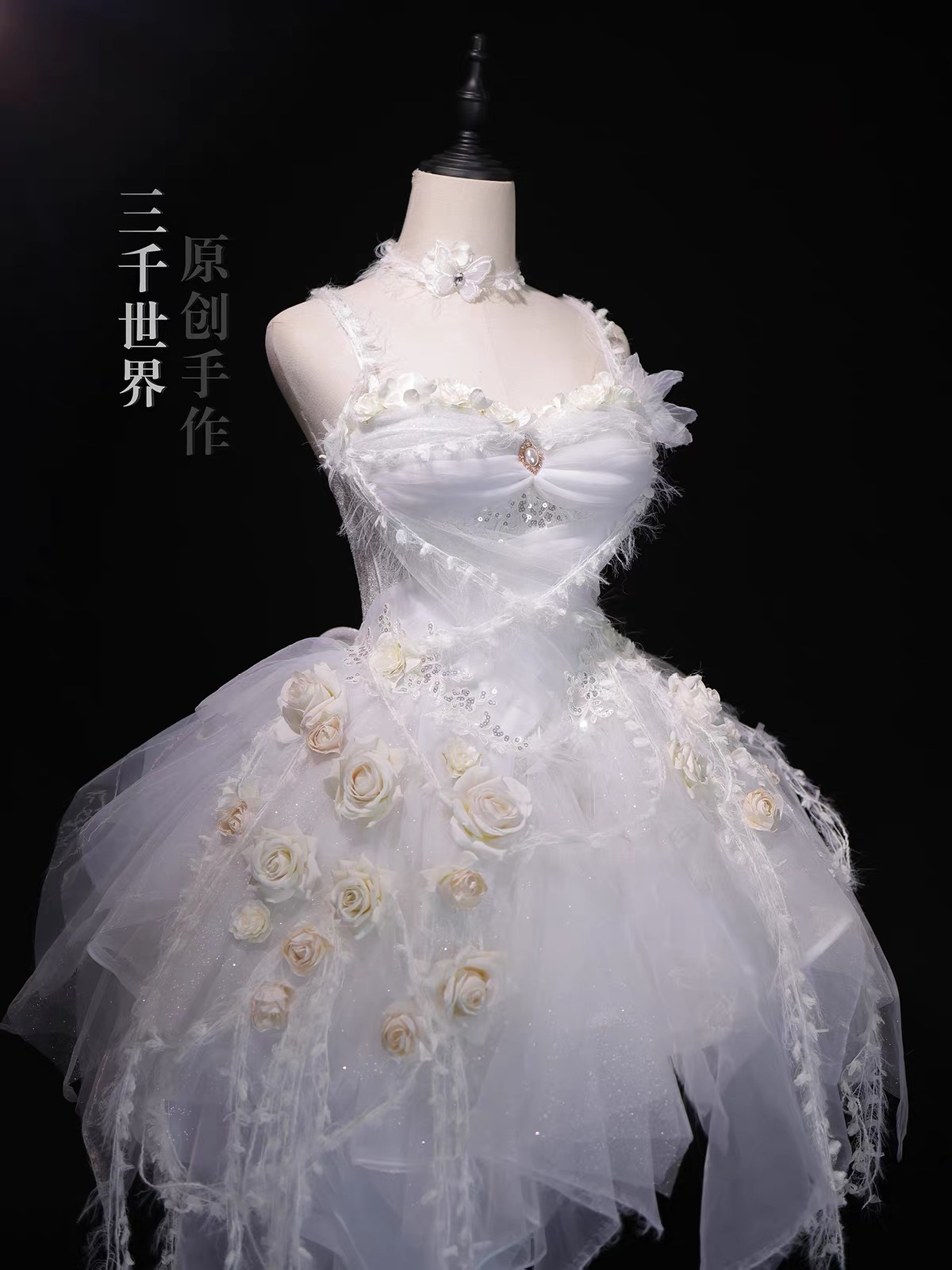 ( Pre Order ) Forest fairy thin chiffon dress with artificial motifs by Three Thousand Worlds