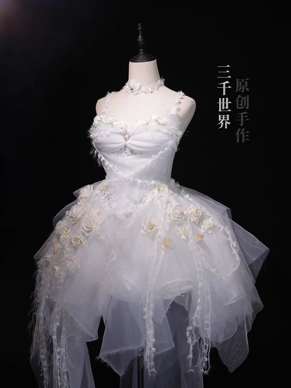 ( Pre Order ) Forest fairy thin chiffon dress with artificial motifs by Three Thousand Worlds