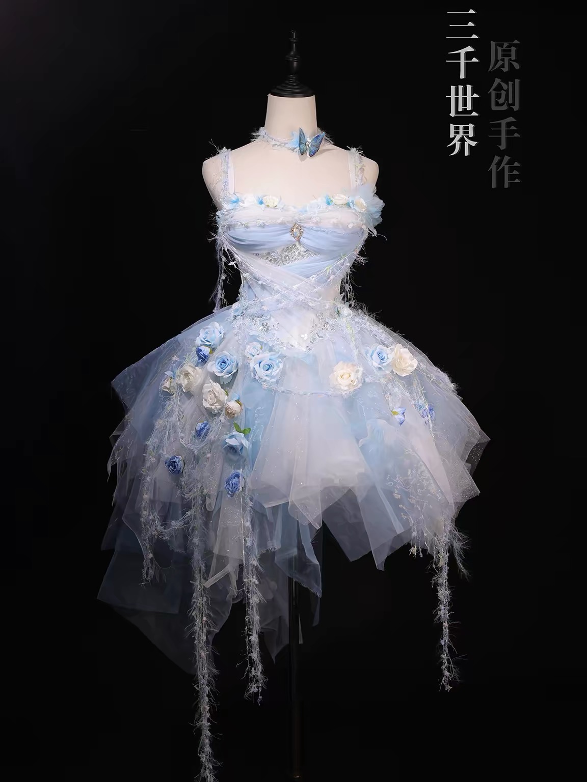 ( Pre Order ) Forest fairy thin chiffon dress with artificial motifs by Three Thousand Worlds