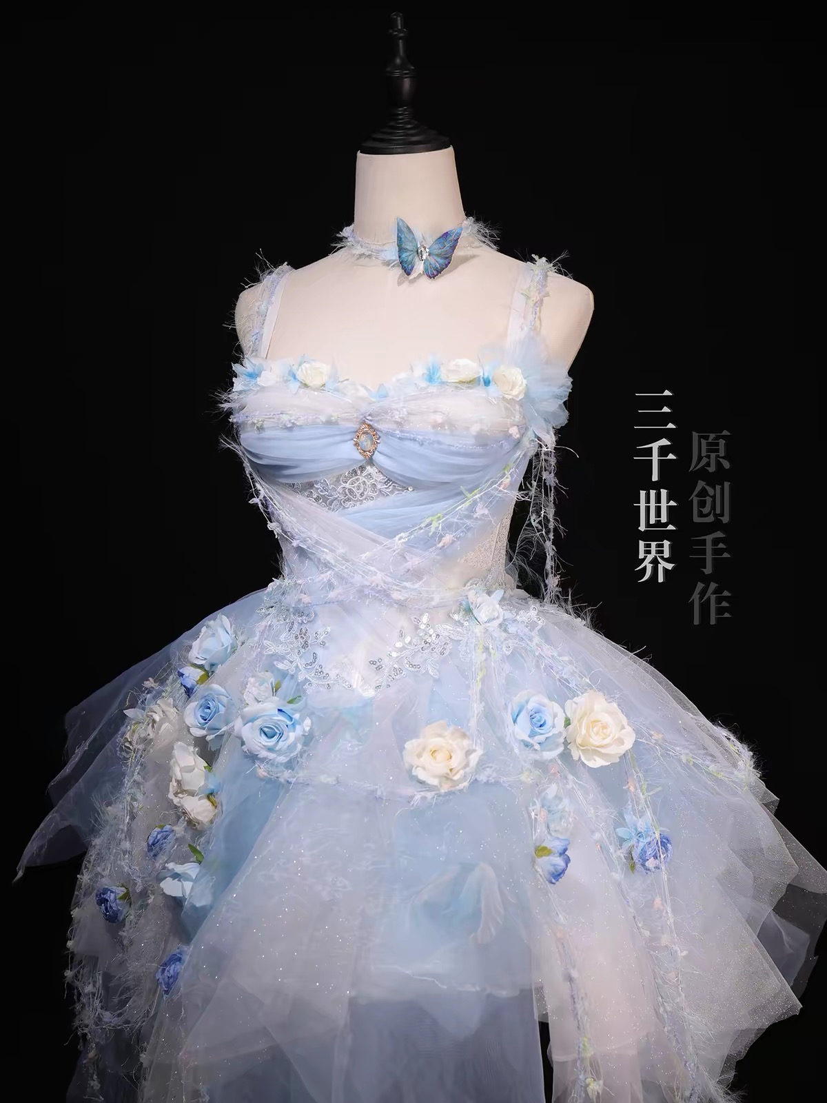( Pre Order ) Forest fairy thin chiffon dress with artificial motifs by Three Thousand Worlds