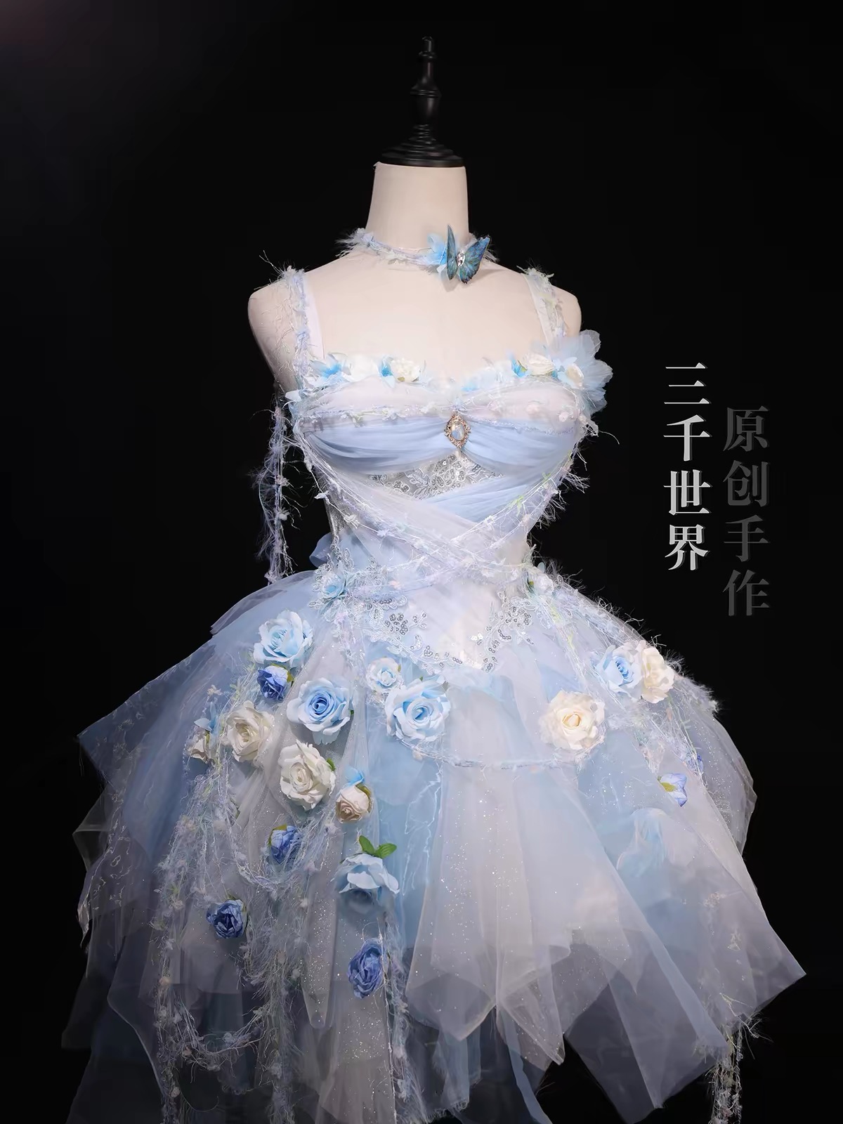 ( Pre Order ) Forest fairy thin chiffon dress with artificial motifs by Three Thousand Worlds