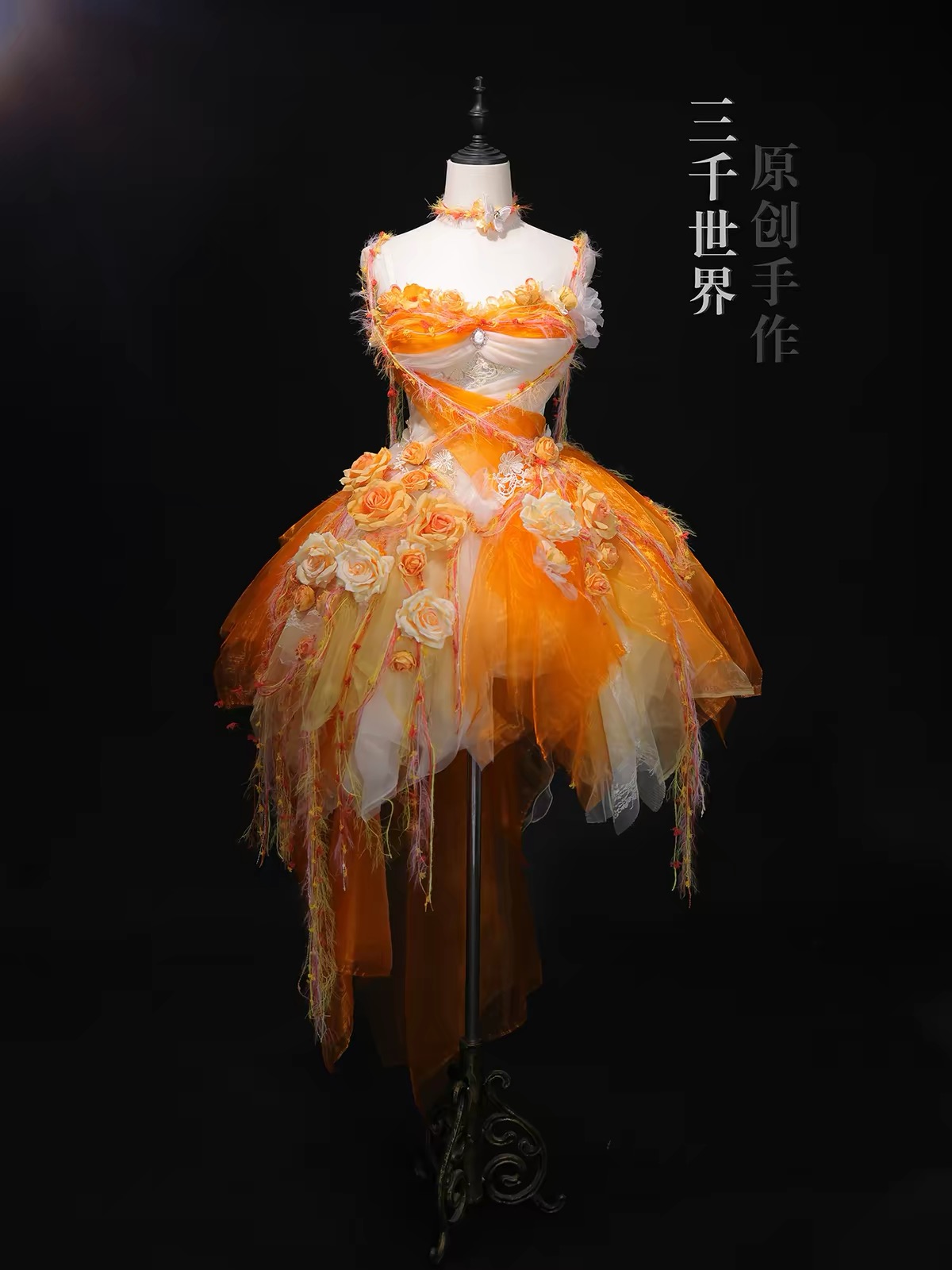 ( Pre Order ) Forest fairy thin chiffon dress with artificial motifs by Three Thousand Worlds
