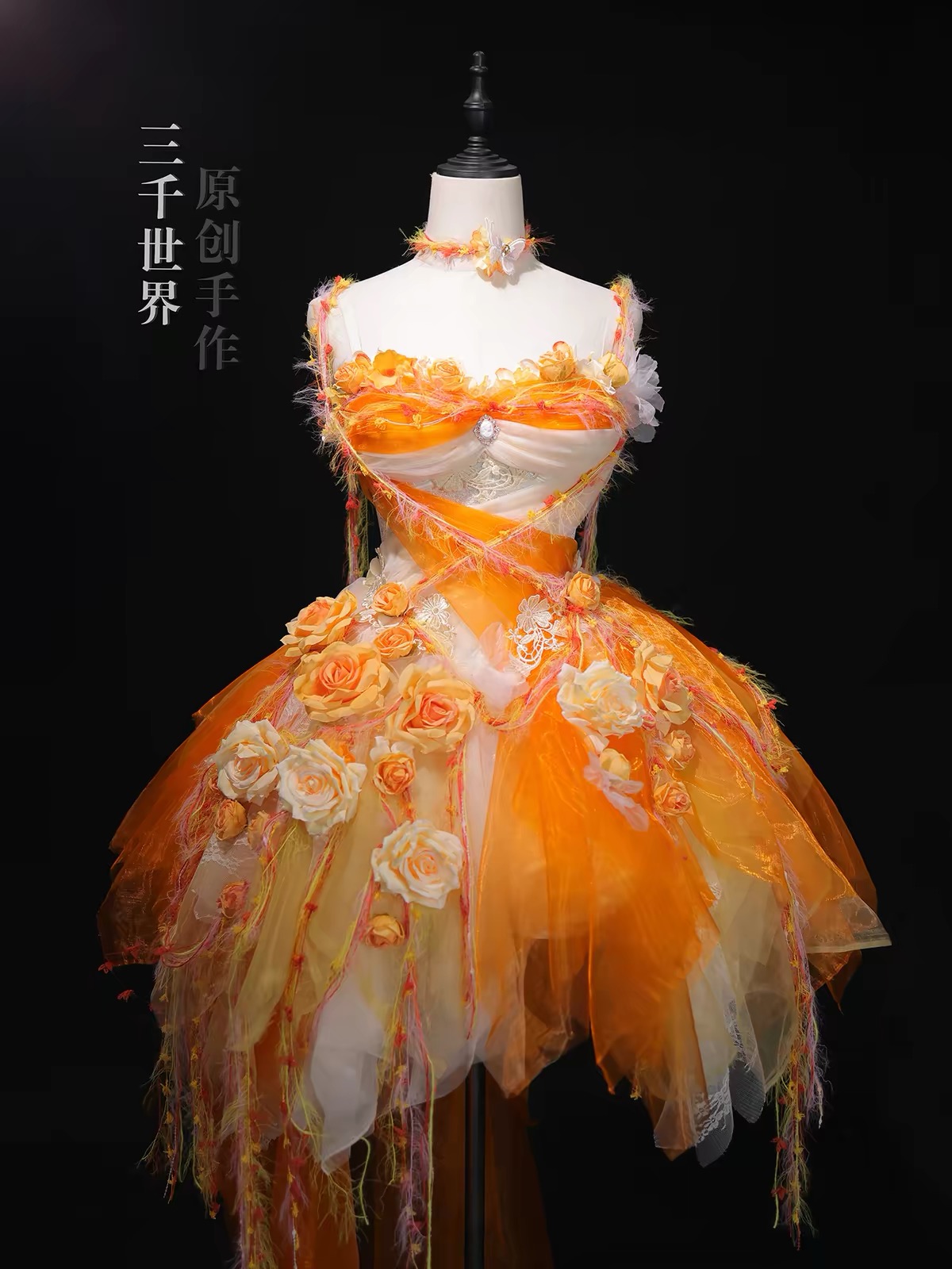 ( Pre Order ) Forest fairy thin chiffon dress with artificial motifs by Three Thousand Worlds