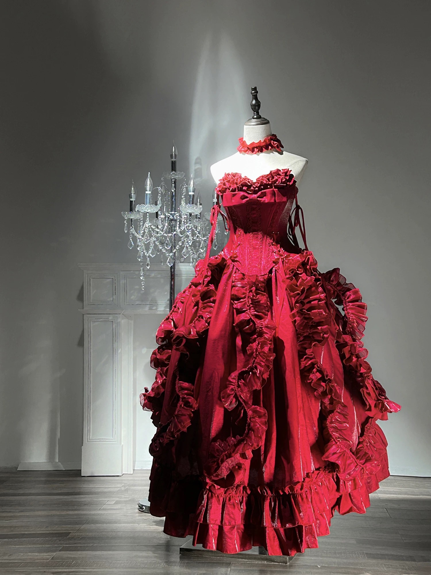 red dress manor Calcott Hall, Domgay, Powys