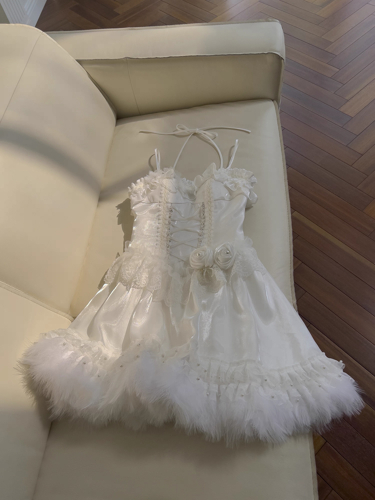 Luxury princess dress , gentle, white