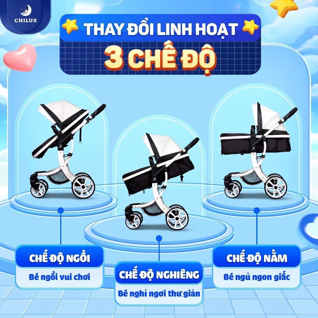 Xe đẩy nôi cho bé cao cấp Chilux S1.9