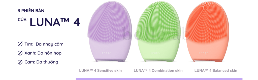 Máy rửa mặt FOREO LUNA 4 cao cấp mát-xa trẻ hoá da bằng sóng âm T-sonic phiên bản cho da thường