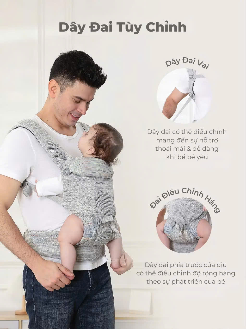 MOOIMOM Địu Em Bé Cao Cấp AiryKnit