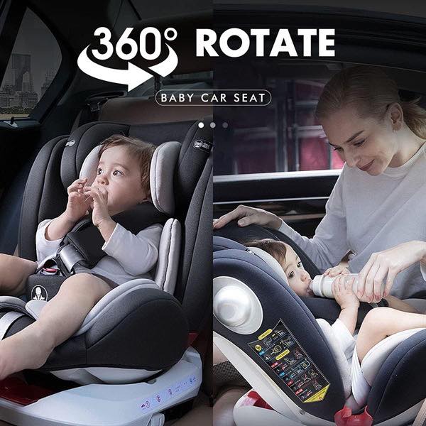 Ghế ô tô trẻ em xoay LETTAS xoay 360, isofix, cho bé sơ sinh đến 12 tuổi