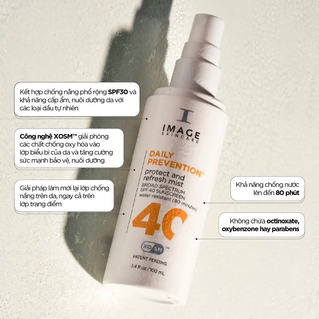 Xịt chống nắng IMAGE Skincare - DAILY PREVENTION protect and refresh mist SPF 30 100ml