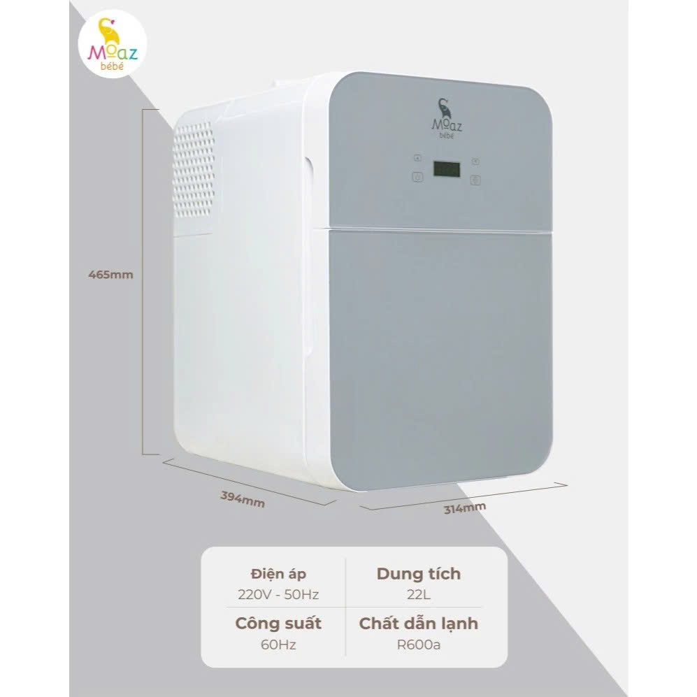 Tủ lạnh mini Moaz Bebe MB085 cho bé 22L trữ đông sữa, bảo quản mỹ phẩm mẹ