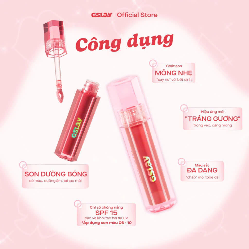 Son Dưỡng Bóng Có Màu Thuần Chay GSLAY YOSO Lip Serum dưỡng ẩm, tái tạo môi