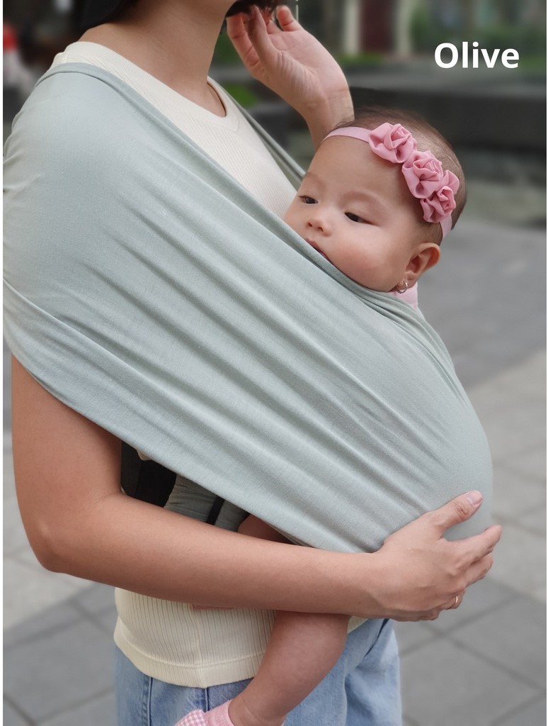 Địu Vải Cao Cấp EmBé Sling Dòng Flex Cho Bé Từ 0 Đến 24 Tháng Tuổi màu xám