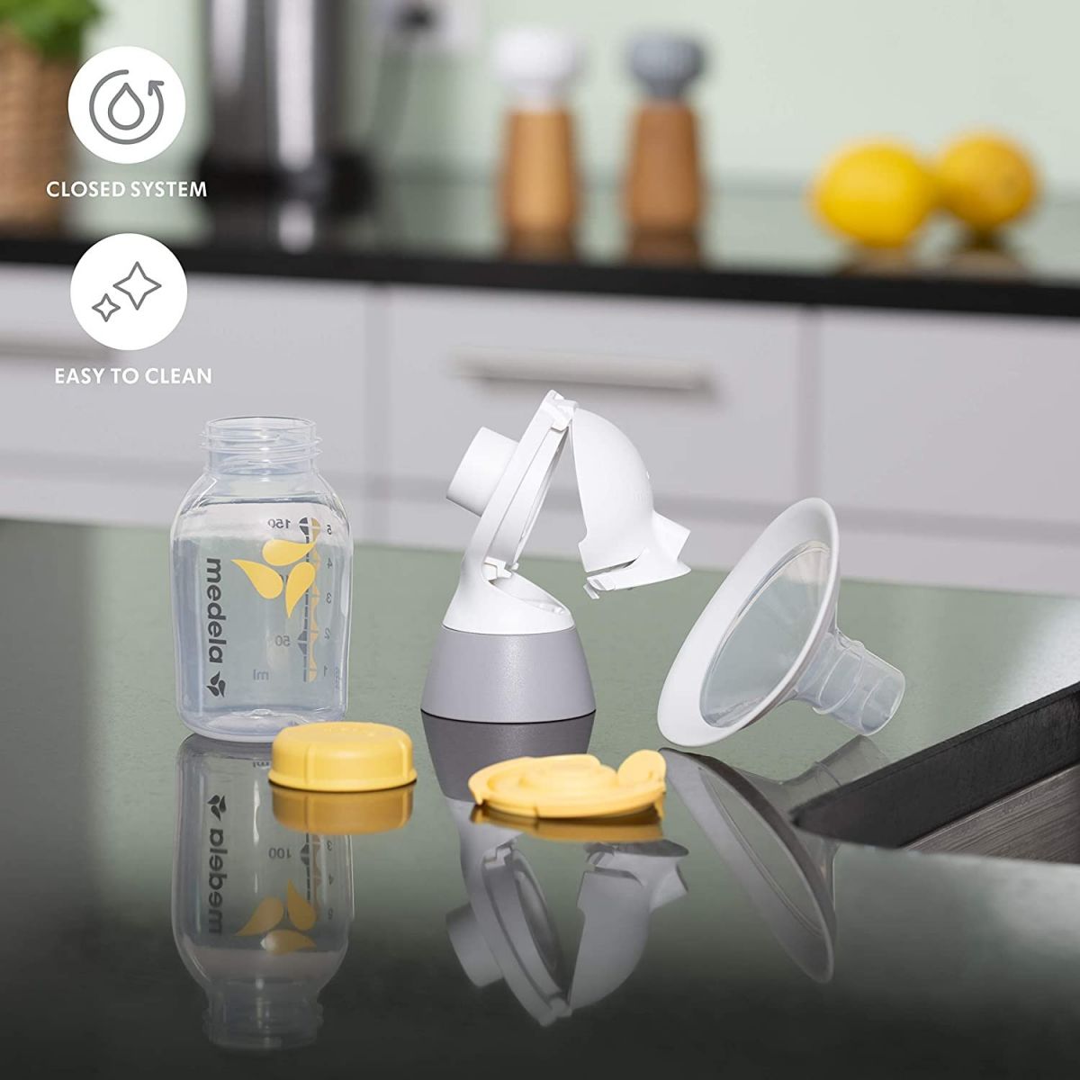Máy hút sữa Medela Pump Instyle Maxflow (bản rút gọn). Tặng: 2 phễu silicon minipum & đệm hạ size + 1 bình trữ sữa 150ml + 2 áo hút sữa rảnh tay