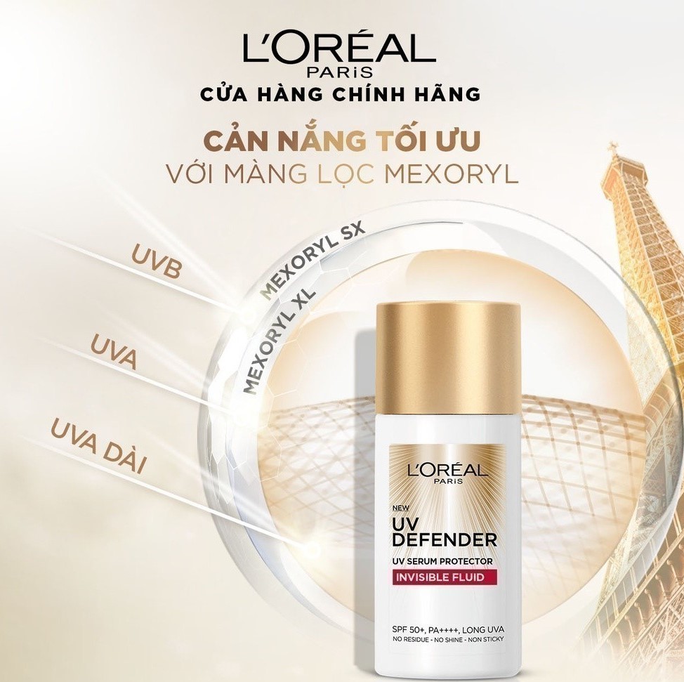 Kem chống nắng x20 thoáng da mỏng nhẹ L'Oreal Paris UV Defender Serum 50ml SPF 50++