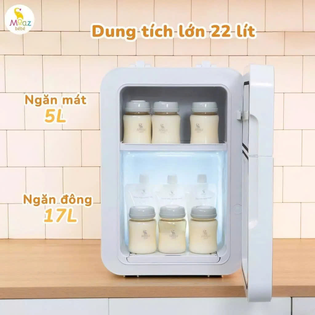 Tủ lạnh mini Moaz Bebe MB085 cho bé 22L trữ đông sữa, bảo quản mỹ phẩm mẹ
