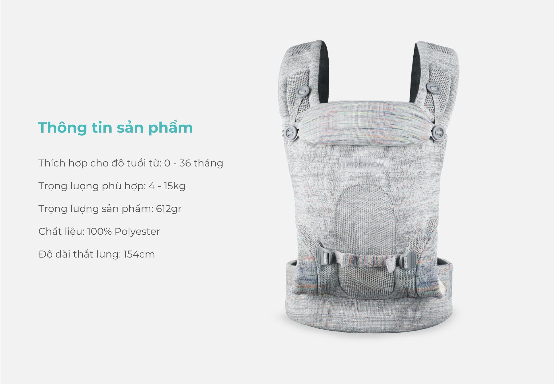 MOOIMOM Địu Em Bé Cao Cấp AiryKnit - AiryKnit Baby Carrier