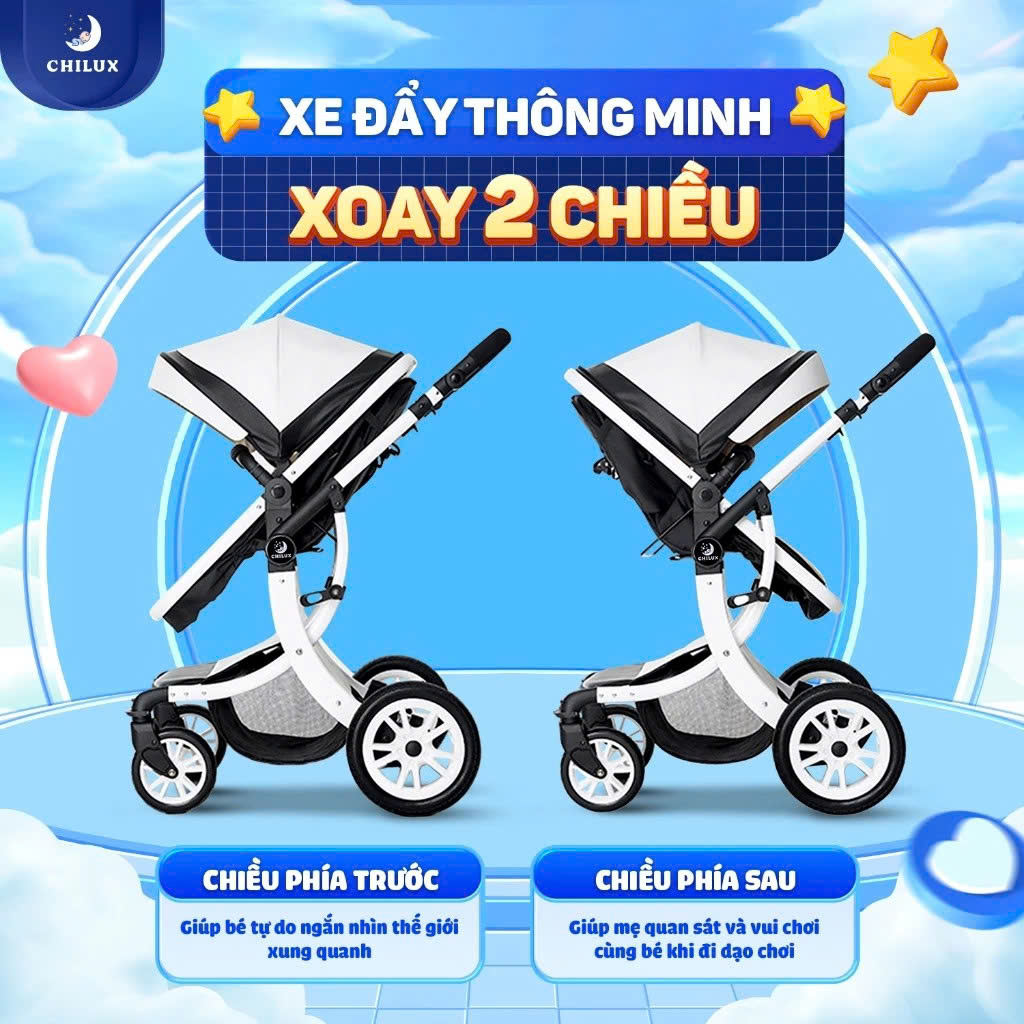 Xe đẩy nôi cho bé cao cấp Chilux S1.9