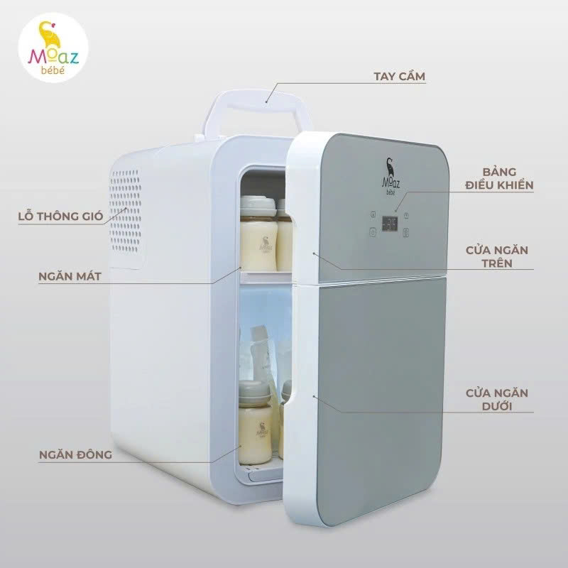 Tủ lạnh mini Moaz Bebe MB085 cho bé 22L trữ đông sữa, bảo quản mỹ phẩm mẹ