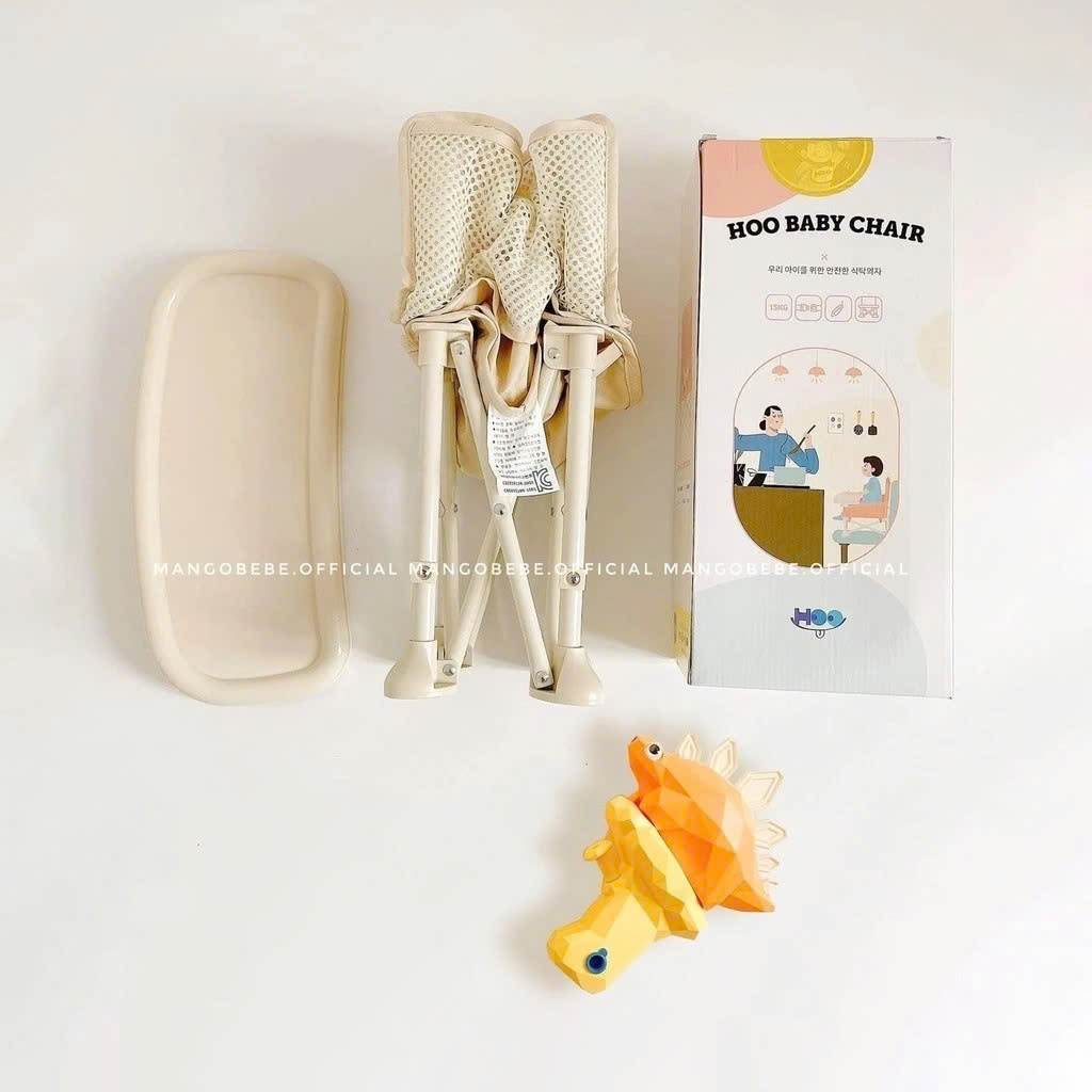 Ghế ăn dặm cho bé gấp gọn HOO BOOTER Có Bàn Kiểu Dáng Hàn Quốc Siêu Nhẹ Cho Bé, Ghế Cho Bé Ăn Dặm Đi Du Lịch Kèm Bàn