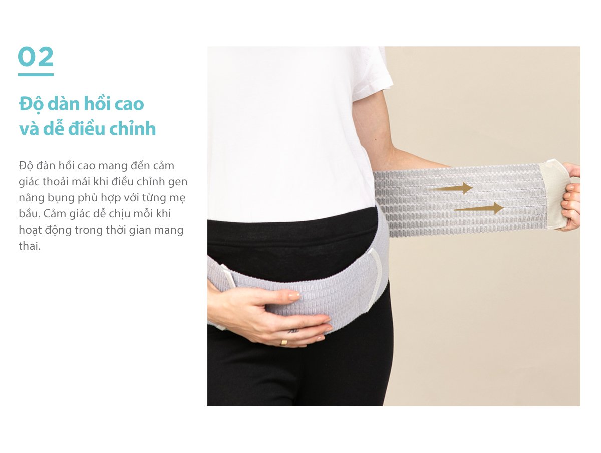 MOOIMOM Đai Nâng Bụng Bầu Vải Sợi Than Tre - Bamboo Maternity Support Belt