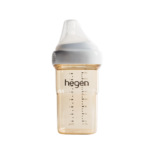 Bình sữa Hegen PPSU 240ml núm ti size M (size 2) từ 3 – 6 tháng, có nắp