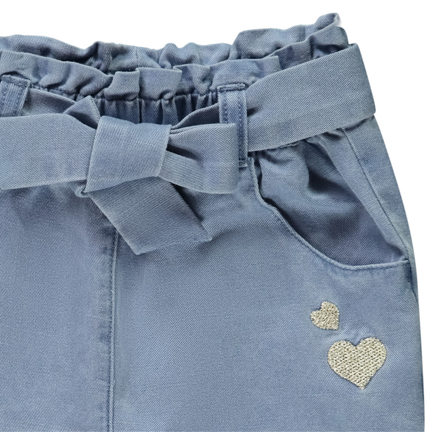 Quần vải bé gái có thắt lưng