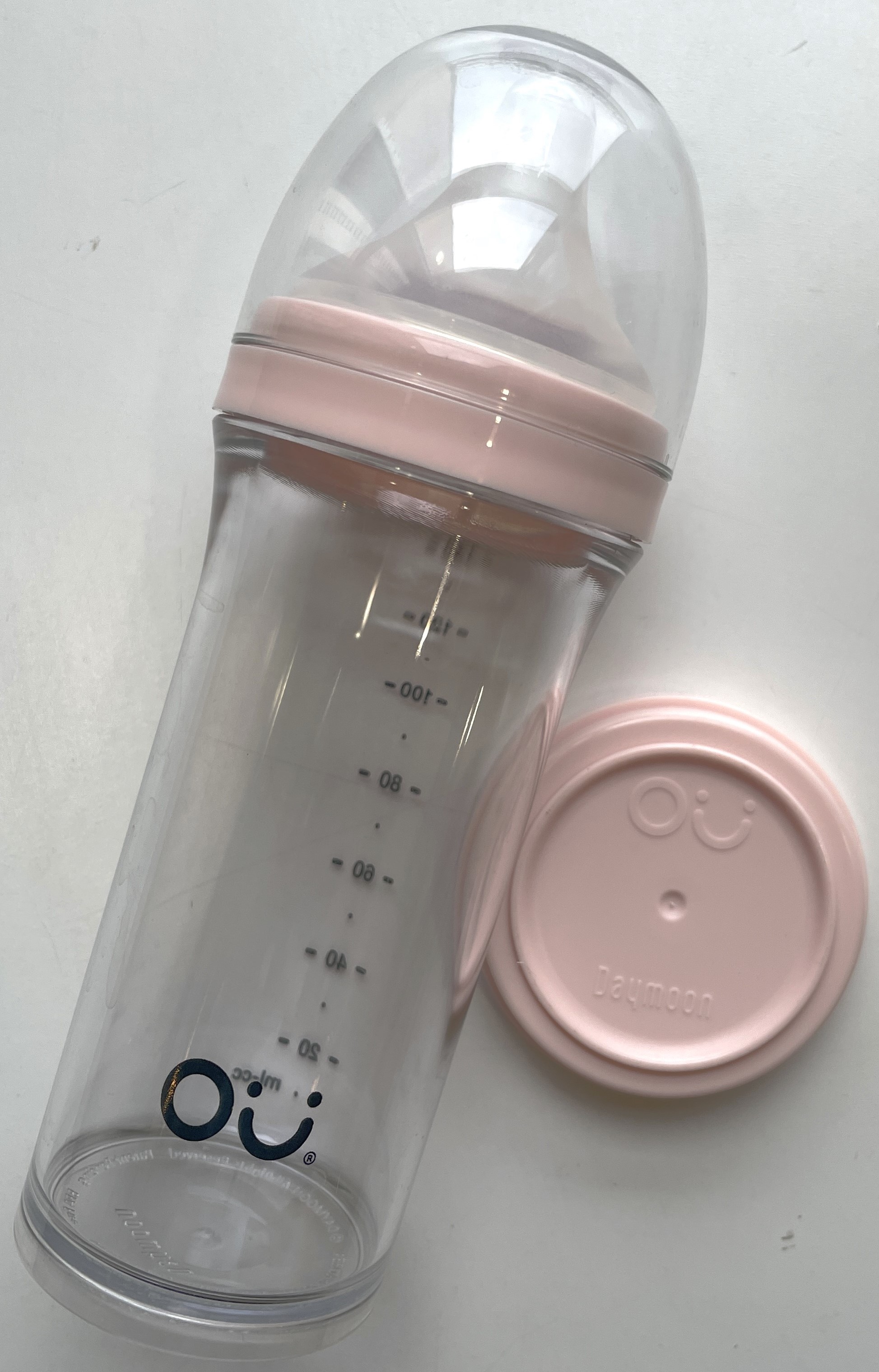 Bình sữa Ou:wish Hàn Quốc 140ml núm ti size 3, có nắp bình, kèm nắp riêng đậy bình